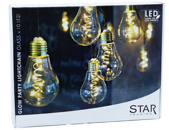 Электрогирлянда ретро лампы GLOW, 10 тёплых жёлтых ламп, 3.6+5 м, уличная, Star Trading