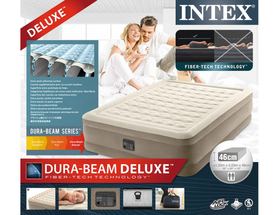 Двуспальная кровать Intex Ultra Plush Bed (Queen), 152х203х46 см, со встроенным насосом