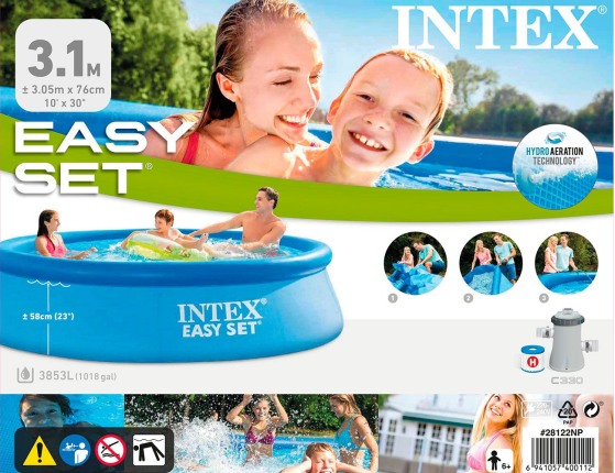 Надувной бассейн INTEX Easy Set Pool с фильтром-насосом, 305х76 см