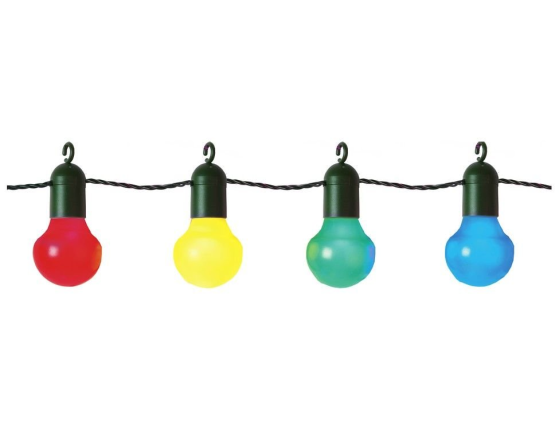 Электрогирлянда PARTY BALLS с крючками, 20 ярких цветных ламп, 5.7+5 м, уличная