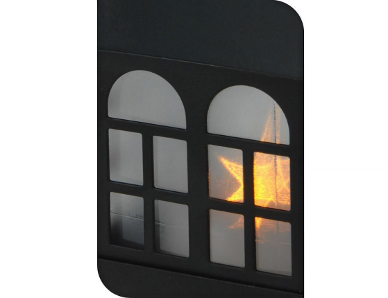 Светящееся украшение ДОМИК ДЛЯ ОГОНЬКА чёрный, 1 тёплый белый LED-огонь, 6х8 см, разные модели