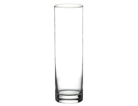 Стеклянная ваза цилиндр МАТИАС, прозрачная, 30х9 см