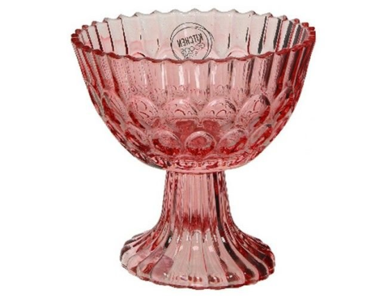Креманка ГУРМЭ, стекло, цвет-розовый, 12x12x12.5 см, 380 мл,