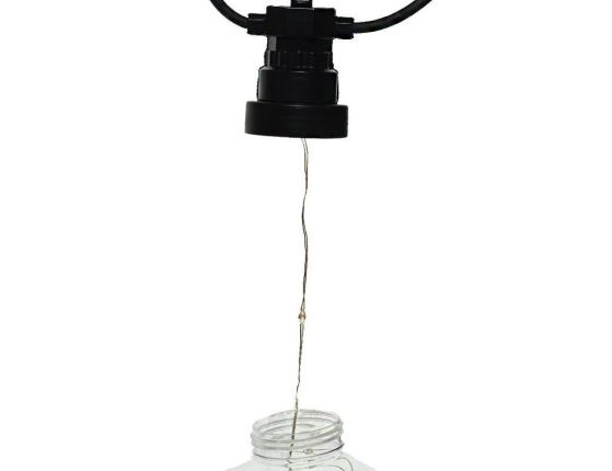 Электрогирлянда СВЕТЛЯЧКИ В ШАРИКАХ, 10 ламп, 100 разноцветных микро LED-огней, 4.5+5 м, чёрный провод, коннектор, уличная