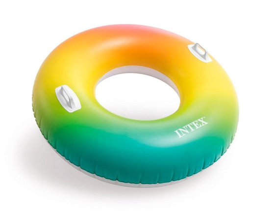 Разноцветный надувной круг INTEX,  122 см, от 9 лет