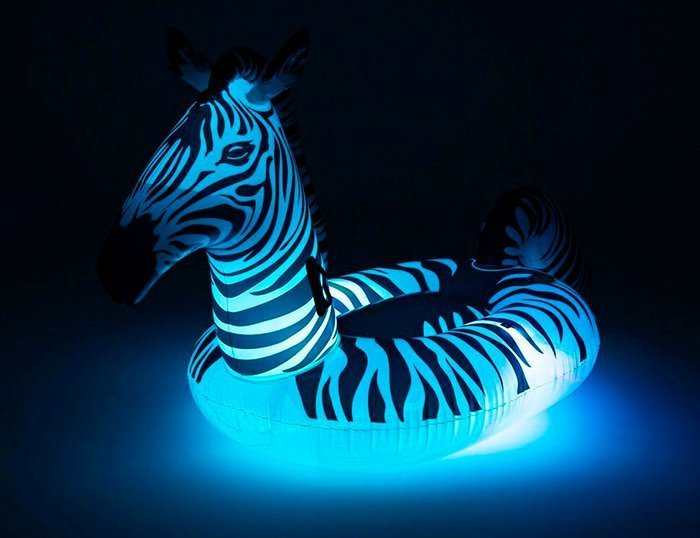 Надувной матрас зебра с подсветкой