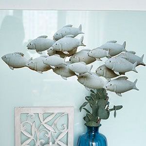 Декоративное настенное панно FISH FLIGHT, металл, 62х28 см
