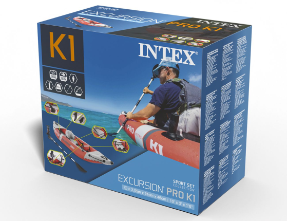Надувная лодка-каяк Intex Excursion PRO-K1 (Set), 305х91х46 см