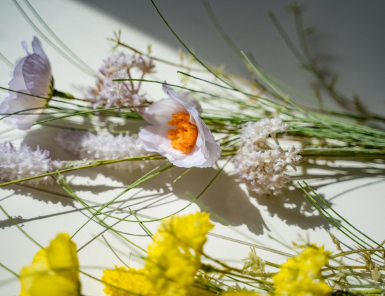 Декоративная ветка БУКЕТИК РАДОСТИ, искусственные полевые цветы, полиэстер, нежно-сиреневая, 60 см
