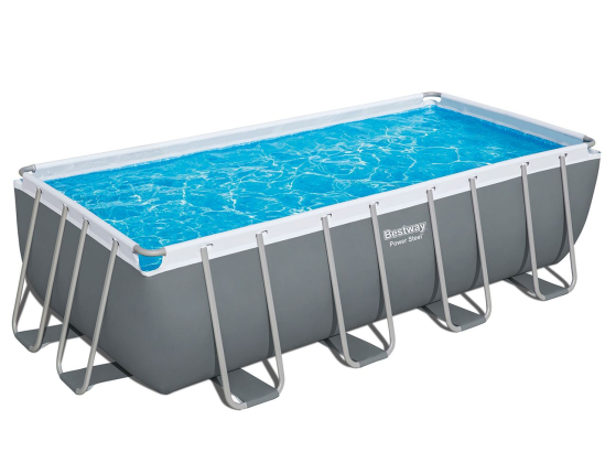 Каркасный прямоугольный бассейн BestWay Power Steel, 488х244х122 см + песочный фильтр-насос + аксессуары