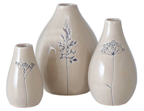 Керамические вазы ГРЕЗЕР 8-14 см, набор - 3 шт.