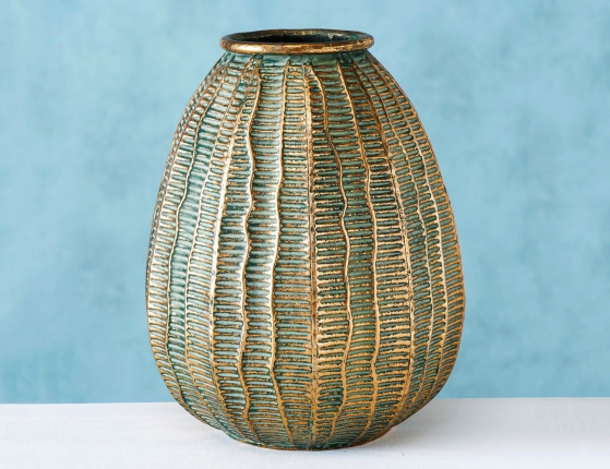 Декоративная ваза ЯКС, металл, 27 см