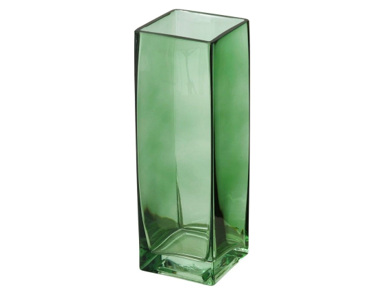 Стеклянная ваза ПАТРОНИ, прозрачная зелёная, 25 см