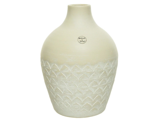 Керамическая ваза для цветов ТЕРРА СИГИЛЛАТА, ручная работа, сливочная, 35 см