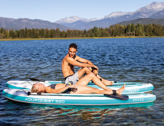 Надувная доска для SUP-бординга Intex Aqua Quest 320 с насосом и веслами, 320х81х15 см