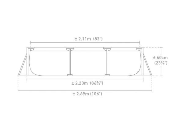 Каркасный бассейн Intex Rectangular Frame Pool розовый, 220х150х60 см