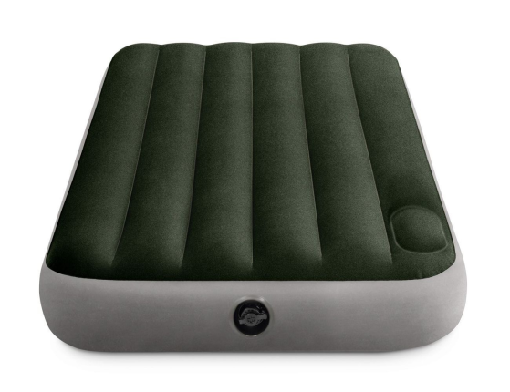 Односпальный надувной матрас Intex Downy Bed (Twin), 99х191x25 см со встроенным ножным насосом