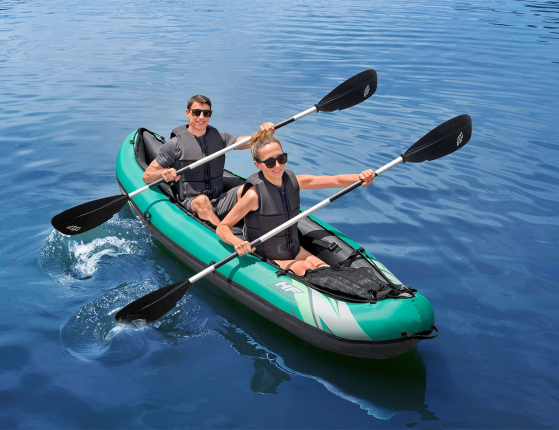 Надувная байдарка BestWay Ventura Elite X2 с веслами и насосом, 330х86 см