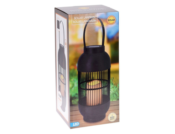 Садовый светильник-фонарь на солнечной батарее Solar ЛАНТАА РОНД, эффект живого пламени, 33х15 см, пластик