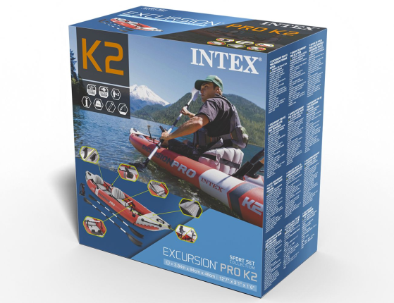 Надувная лодка-каяк Intex Excursion PRO-K2 (Set), 384х94х46 см
