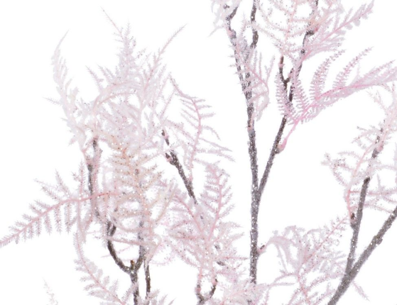 Декоративная ветка ЗАСНЕЖЕННЫЙ АСПАРАГУС, нежно розовая, 10x43x104 см