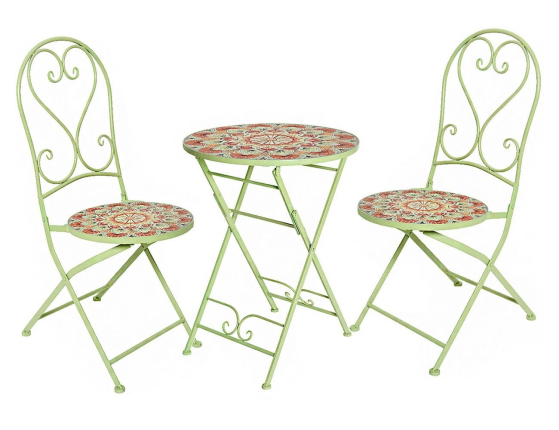 Садовая мебель с мозаикой SUMMER MEDITATION (стол и 2 стула), металл, керамика