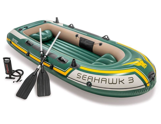 Надувная лодка Intex трехместная Seahawk-300 (Set), 295х137x43 см